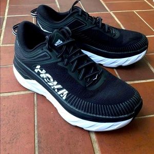 Hoka One One Fly Blondi 7 Black and white women’s athletic shoes size 10